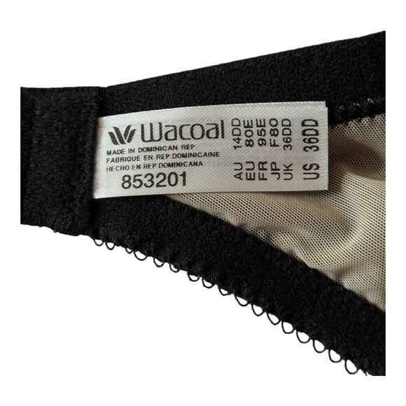 Wacoal 853201 Lace Finesse T-Shirt bra black size 36DD 36E - Picture 4 of 6